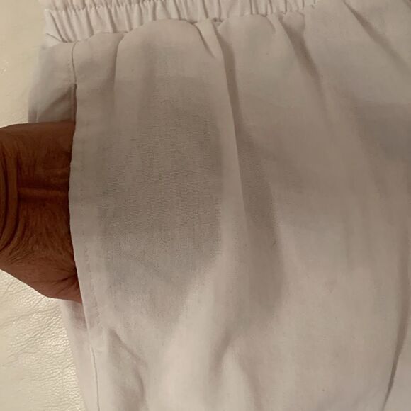 Ci Sono Wovens Linen Blend Lightweight Pockets White Women’s Boho Pants Size L - Picture 8 of 10